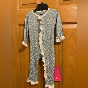 Kickee Pants Blue and White Kids One Piece